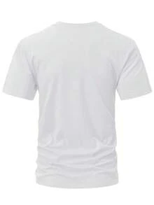 Herren-Kurzarm-T-Shirt, 100% Baumwolle, locker geschnitten für den Sommer, Design "Sonnenuntergang auf einem Berggipfel", hautfreundlich, weich, leicht und atmungsaktiv, ideal für S - Weiss - Übersicht 2