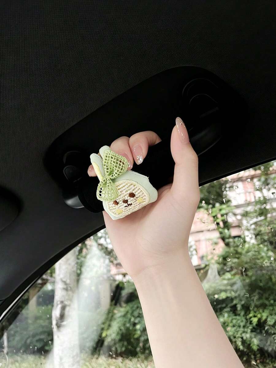 Cute Rabbit Car Roof Handle Cover, Creative Car Interior Door Handle Sleeve, Handle Protector, Car Handle Cover, Car Interior Accessories - Rabbit - View 1
