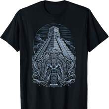 Antigua pirámide azteca de piedra solar y arte del guerrero mítico T1S1Hirt - Negro - Ver 1