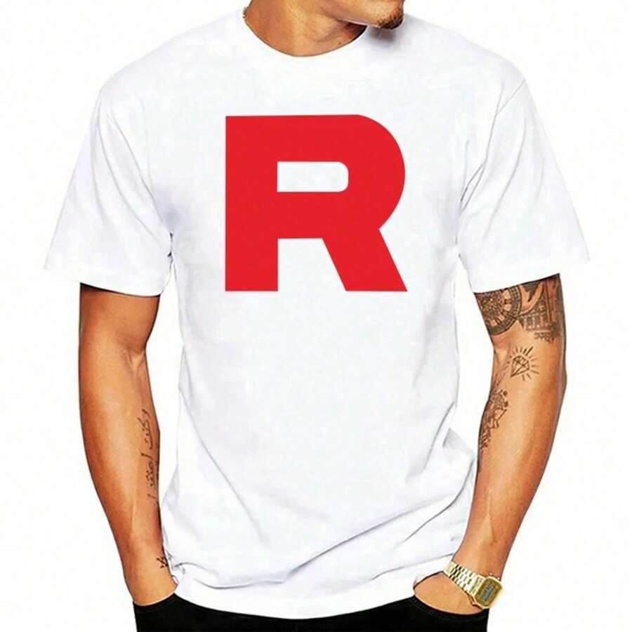 FSD New Team Rocket Pokem3On Anime Cartoon Herren Weißes T-Shirt Hochwertiger Druck EU-Größe XS bis 5XL T-Shirts, Y2K-Stil, Sommer-T-Shirt für Damen, Sommer-T-Shirt für Frauen - Weiss - Übersicht 1