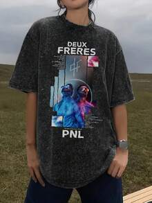 Camiseta Le Monde Chico, Camiseta con Estampado Gráfico del Álbum PNL del Rapero Francés, Camiseta de Manga Corta de Moda Hip-Hop para Hombre y Mujer, Ropa Urbana, Edición Especial Tingo - Negro - Ver 1