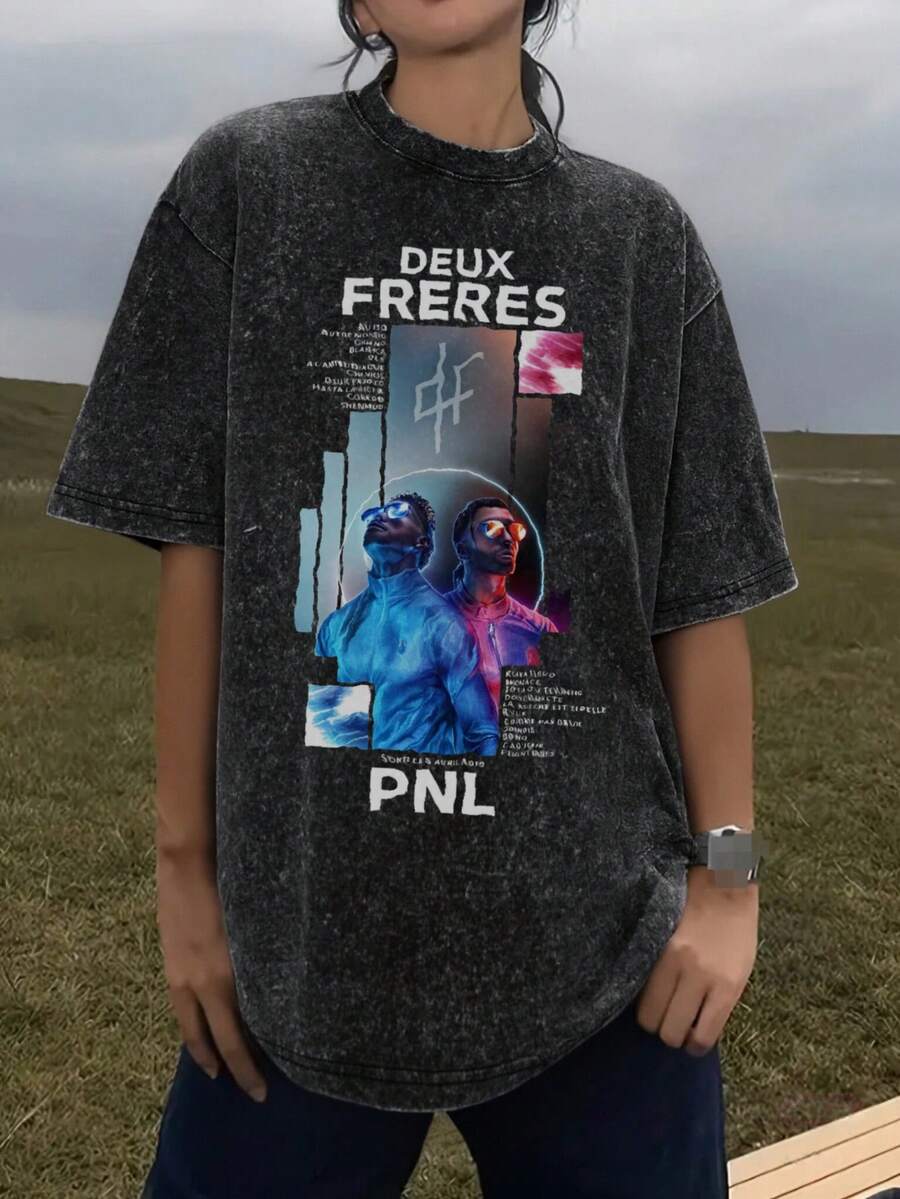 Camiseta Le Monde Chico, Camiseta con Estampado Gráfico del Álbum PNL del Rapero Francés, Camiseta de Manga Corta de Moda Hip-Hop para Hombre y Mujer, Ropa Urbana, Edición Especial Tingo - Negro - Ver 1