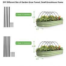 18/30 Piezas, Aros de Invernadero, Aros de Jardín, Para Marco de Soporte de Túnel de Jardín Resistente, Adecuado para Jardines, Granjas, Patios, Invernaderos Agrícolas - negro - Ver 2