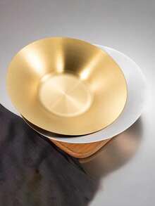 Stainless Steel Fruit Salad Bowl Restaurant Pasta Plate Cold Dish Plate Ramen Bowl Dish Plate Restaurant Deep Plate Dinner Plate Dessert Bowl Round Fruit Plate Home Dish Plate - Silver - View 5