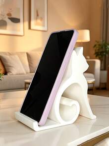 1pc Cat Phone Stand, Desktop Ornament, Storage Rack, Phone Holder, Compact & Portable, Suitable For Bed, Office, Car, Pet Lovers Essential, Travel Essential, Desktop Storage, Home Decor, Dorm Storage, Back To School - Multicolor - View 2
