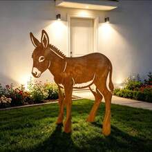 Rusty Metal Garden Donkey Stake, Rustic Donkey Sculpture Ornament, Farmhouse Outdoor Decor, Gift For Gardening Enthusiasts - Donkey Stake - View 3