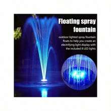 Solar Fountain Pump,8 LED Light Solar Fountain Light 3W 8 Nozzle Water Pump Outdoor Bird Bath Garden - Colorful - View 3