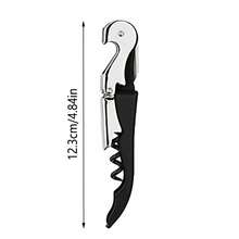 Professional Waiters Corkscrew Wine Key, Heavy Duty Stainless Steel Bottle Opener With Foil Cutter, Ergonomic Black Grip For Sommelier Bartender Gift - View 3