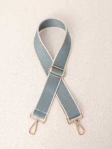 Correa de cincha ancha con borde blanco y contraste de color minimalista, hebilla de metal ajustable con alivio de presión, correa de repuesto versátil para bolso de un solo hombro y bandolera, accesorio de bolso multicolor - Multicolor - Ver 22