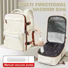 Mochila de Compresión al Vacío - Nailon Duradero, Mochila de Viaje, Bolsas al Vacío para Viajes, Portátil, Ligera, Elegante, Para el Hogar, Para Exteriores, Uso Diario - Blanco - Ver 1