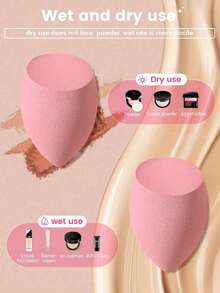 14/1 pieza Esponja de maquillaje multiusos, uso en húmedo y seco, esponja de maquillaje reutilizable, borla de maquillaje, set de herramientas de maquillaje facial, borla redonda para polvo fijador, pequeña herramienta de maquillaje, borla para rubor, borla para cojín, borla para polvo suelto, esponja de belleza, adecuada para base, polvo, loción, etc. - Multicolor - Ver 4