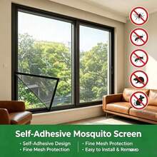 Malla autoadhesiva para ventana, mosquitera, malla antiinsectos, mosquitera invisible de fibra de vidrio negra para mosquitos y moscas, mosquitera - Ventanas mosquiteras - Ver 31