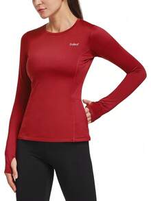 Camiseta térmica de forro polar para correr de mujer Baleaf - Coral brezo - Ver 20