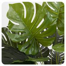 35 Inch Plastic Artificial Greenery, Bionic Tree Stump Base Anti-Tip, No Watering Required, Living Room Entryway Display Window Decor, Indoor Decoration (Pot Base Not Included) - Multicolor - View 6