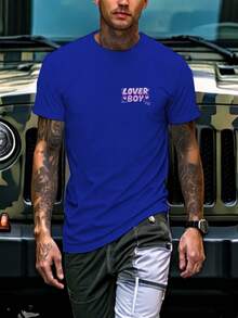 LOVER BOY, camiseta de hombre con estampado de doble cara, moderna, casual, cómoda, de cuello redondo y manga corta. - Blanco - Ver 11