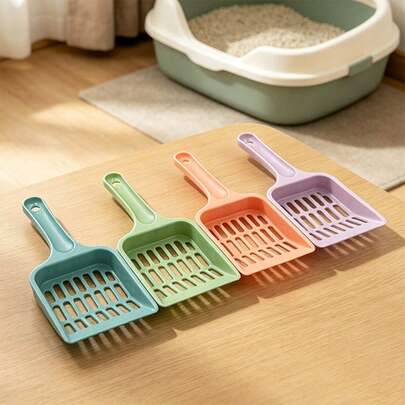 1 cái xẻng xúc cát mèo chống dính, dụng cụ vệ sinh cát mèo dạng rây rỗng, dung tích lớn, tiết kiệm sức lực
