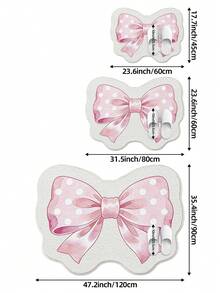 DAJIANG 1pc Cute Pink Bow Pattern Wool Rug Doormat, Suitable For Bathroom, Kitchen, Outdoor, Indoor, Bedroom, Living Room, Machine Washable, Easy To Clean, Non-Slip Bottom, Applicable For Bedroom Decor, Bathroom Decor, Holiday Decor, Room Decor, Outdoor Decor - Multicolor - View 3