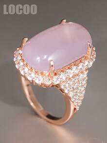 1pc Charming Cubic Zirconia Ring, Suitable For Women To Wear, Suitable For Wedding, Engagement, Anniversary Party, Valentine's Day Gift - 1# - View 1