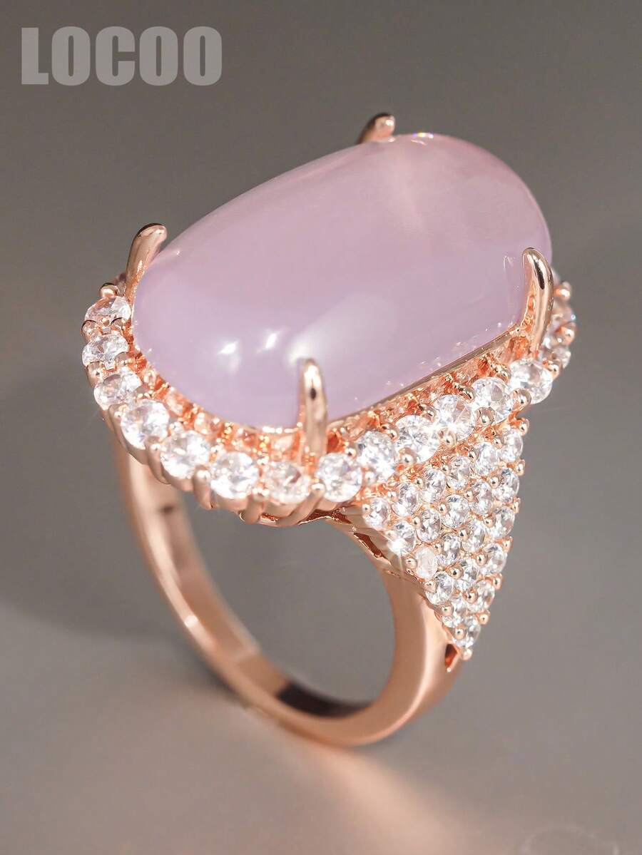 1pc Charming Cubic Zirconia Ring, Suitable For Women To Wear, Suitable For Wedding, Engagement, Anniversary Party, Valentine's Day Gift - 1# - View 1
