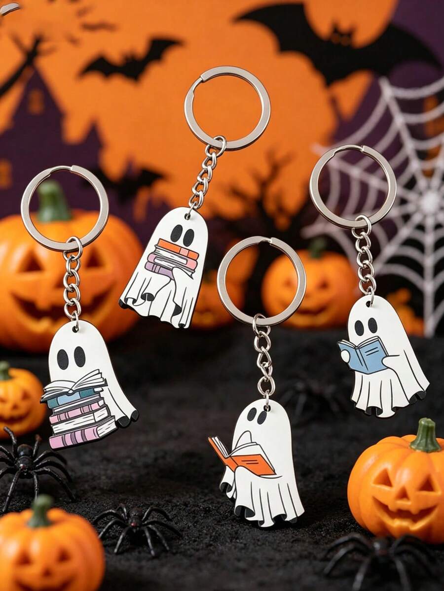 4/8pcs Halloween Pendant Keychains - Cute Cartoon Pendant Keychains, Perfect Party Gifts And Decorations - Multicolor - View 1