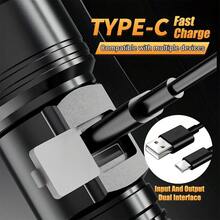 Ultra Bright USB Rechargeable LED Long Range Tactical Flashlight, Waterproof Outdoor Camping Fishing Light - Multicolor - View 6
