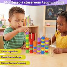 Montessori Early Education Rainbow Beads, Color Sorting Cognitive, Number Enlightenment Educational Toys For Children, Birthday Gift For Boys And Girls - Multicolor - View 2