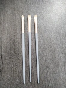 3件組眼影刷化妝刷套裝 化妝工具 纖維刷 - 藍色 - 查看 3