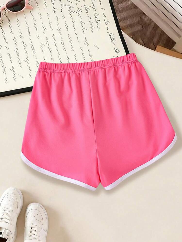 3pcs/Set Girls Cute Heart Print Sports Shorts, Soft Comfortable Summer Casual Shorts, Suitable For Teenage Girls - Multicolor - View 4