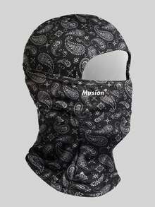 1/2/3/5pcs Classic Paisley All-Over Print Musion Logo Balaclava, Breathable Mesh Full Face Motorcycle Mask, Windproof Dustproof Helmet Liner Headwear, Suitable For Motorcycle Riding, Hip-Hop Street Style - Multicolor - View 13