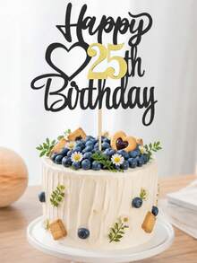 1pc Numeric & English Happy Birthday Cake Topper, Suitable For 18th, 15th, 20th, 21st, 25th, 30th, 50th, 60th, 70th Birthday Party, Wedding, Anniversary Celebration - Multicolor - View 11