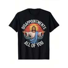 La decepcionante ironía de Jesús<wbr>Camiseta Religiosa Sarcástica "Todos Ustedes" - Negro - Ver 1