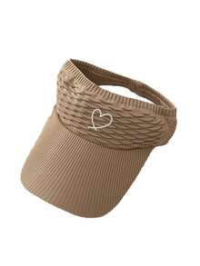 1件裝女款印花愛心馬尾棒球帽，開頂棒球帽，女用海灘配件，夏季百搭遮陽帽 - 彩色 - 查看 9