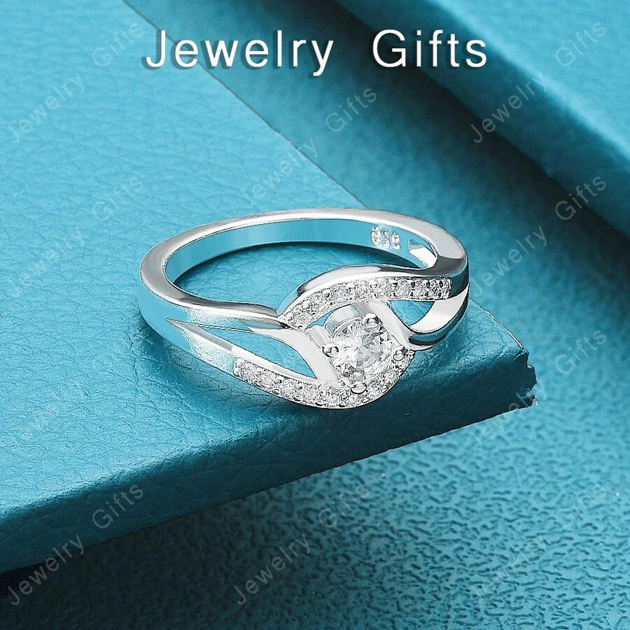 New Streetwear 925 Sterling Silver Shiny Zirconia Diamond Rings For Women Wedding Party Gifts Fine Jewelry Engagement Rings - Silver - View 1