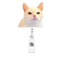 1pc/2pcs/3pcs Acrylic Cat Retractable Rotating Badge Reel Keychain ID Holder For Doctors And Nurses - Multicolor C - View 18