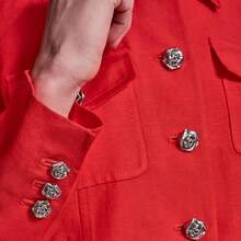 Front Pockets Classic Lightweight Blazer Chaqueta Deportiva Mujer - Manzana roja - Ver 5
