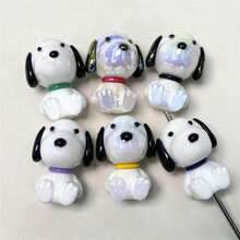 1set/3pcs إكسسوار قلم مطاطي ناعم مثقوب بتصميم كرتوني Snoopy مع خرزات، لتعليق الهاتف المحمول والمفاتيح والحقائب، مادة لصنع المجوهرات اليدوية DIY، خيار مثالي لهدايا الفصل الدراسي الجديد والمستلزمات المدرسية (نمط عشوائي) - متعدد الألوان - مشاهدة 5