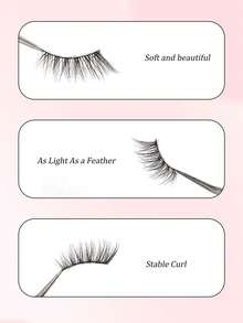 10 Pairs Half-Eye Dense Curly Soft Black Stem Natural Fluffy Faux Mink Eyelashes, Eye-Tail Lengthening, Lightweight Comfortable One-Piece False Eyelashes For Beginners - View 4