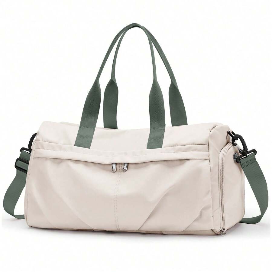 Women's Fitness Bag With Wet Compartment, Fashionable Men's Travel Bag, Large Capacity Travel Bag With Multiple Compartments And Shoe Compartment - 白色 - 查看 1