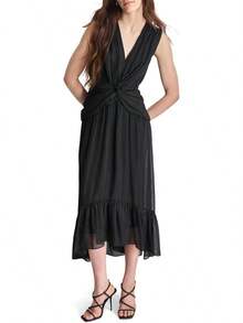 DKNY - Vestido de Manga Corta abombada hasta la Rodilla con Cierre Trasera expuesta - Combo de iris - Ver 13