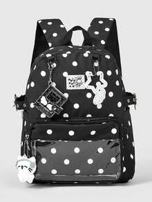 Mochila Casual Versátil, Impermeable y Portátil para Viajes al Aire Libre - Nota: lunares - Ver 2
