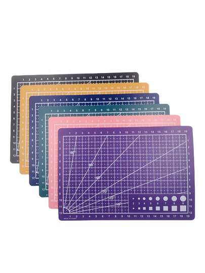 1 pieza Tapete de corte multicolor, tamaño A3 45*30cm de PP para tela, papel, arcilla y manualidades artísticas - Suministros duraderos de oficina y escuela, tapete de corte giratorio de precisión A3, material PP duradero, adecuado para proyectos de costura y manualidades