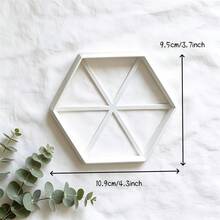 1pc Hexagonal Tray Clay Tool, Suitable For Air-Dry Polymer Clay, Mini DIY Jewelry Storage Dish, Suitable For Storing Rings, Earrings And Small Accessories - White - View 5