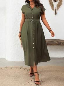 Women Midi Dresses - Mint Blue - View 4