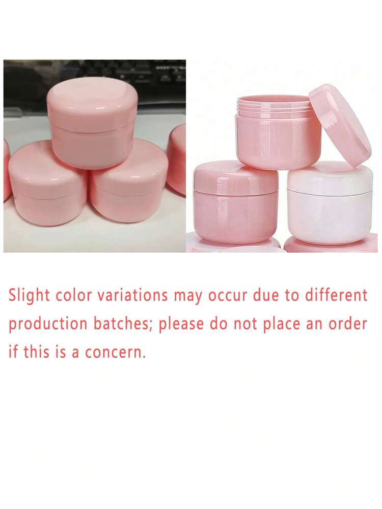 Small Pink Cream Jar With Pink Lid, Plastic Cosmetic Empty Sample Jar, Small Cosmetic Sample Container, Multi-Color Cream, Lotion, Lipstick, Nail Powder, Jewelry Travel Accessories, Travel Essentials, Empty Sample Cosmetic Jar, Small Empty Bottle - Multicolor - View 10