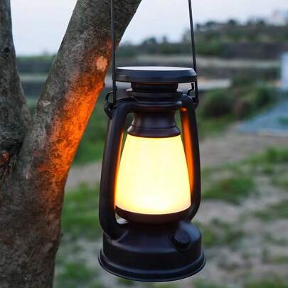 1 Peça Lanterna de Camping LED Estilo Retrô Recarregável por USB em Plástico ABS com Alça para Pendurar, Lâmpada Portátil para Barraca para Camping ao Ar Livre, Caminhada, Mochilão, Emergência, Decoração Doméstica e Iluminação Noturna