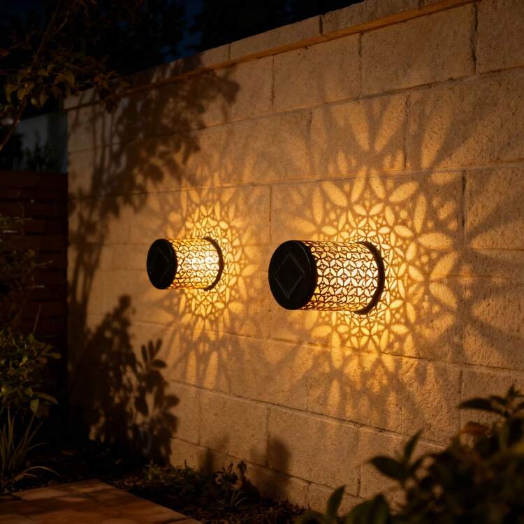 1/2/4 Packs Solar Metal Fence Lights, Waterproof Outdoor Step Deck Patio Decor, Mandala Pattern Garden Yard Ambient Lighting For Garden Post Patio Backyard Decor - Multiple Styles - View 2