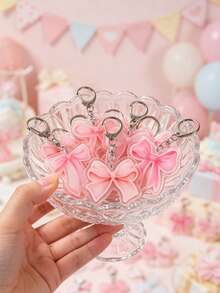 6 Stücke rosa Schleife Acryl Schlüsselanhänger, rosa Schleifenmuster Anhänger Schlüsselanhänger, Babyparty Geschenk Dekoration Schlüsselanhänger, Acryl Dekorationsartikel, Gender Reveal Party Schlüsselanhänger Geschenke, Taschen-/Handy-Anhänger, Spielbelohnungs-Geschenke, süße Cartoon Babyparty Geschenke, Schulanfang Geschenke, Party-Mitgebsel Füller - Bogen - Übersicht 8