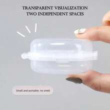 1pc Small Transparent Plastic Round/Rectangular Storage Box - Portable Makeup Pad And Cotton Swab Storage Box, Sealed Travel Design, Suitable For Brushes, Balls, Beads, Etc. - Bathroom And Vanity Storage, Cotton Swab Storage Box, Transparent Storage Box - Multicolor - View 8