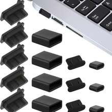 柔軟矽膠 USB 防塵塞保護蓋，相容 USB A 公頭、USB A 母頭與 USB Type C 充電孔，阻擋灰塵與碎屑以保護裝置充電孔 - 彩色 - 查看 7