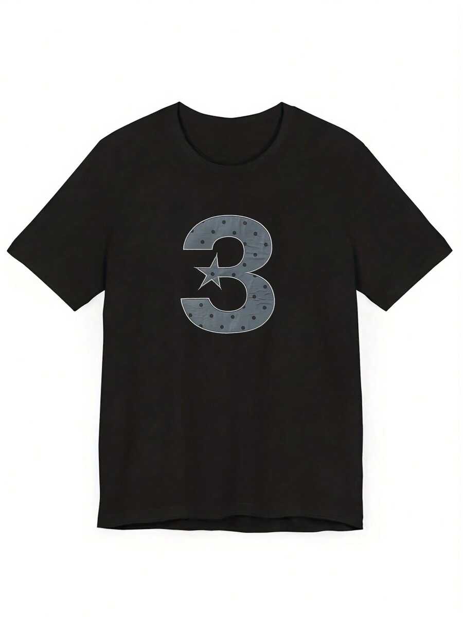 2026 Spring/Summer New Style Number 3 T-Shirt With Polka Dot Print, Suitable For Leisure Wear And Commuting. - 黑色 - 查看 1